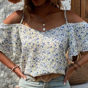 Floral cold shoulder Blouse